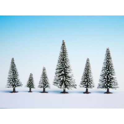 SNOW FIR TREES , 5 PCS , 5-9 CM